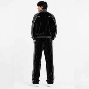 Conjunto Deportivo Unisex de Color Sólido y Transpirable para Otoño, Sudadera con Capucha Deportiva para Hombre al por Mayor, Chándal de Terciopelo Personalizado para Hombre - Product Image 4