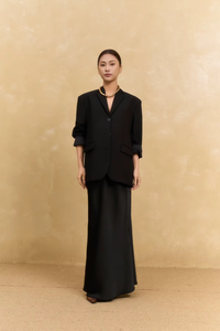 Regular Sleeve Buttons Loose Breathable Straight Side Slit Simple Yarn Dyed Stripes Front Logo Summer Casual Dresses - Product Image 2