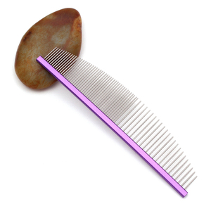 Peigne de toilettage pour animaux de compagnie, chiens et chats, en acier inoxydable, à dents arrondies, professionnel et coloré - Product Image 4