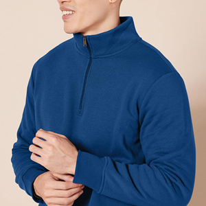 Sweat-shirt Homme Personnalisé en Patchwork avec Fermeture Éclair 1/4, 100% Coton, Pull Décontracté Streetwear, Prix Exportateur - Product Image 3