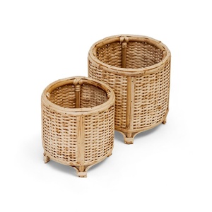 Support en rotin pour plantes et fleurs d'intérieur, étagère surélevée pour pots de fleurs - Product Image 5