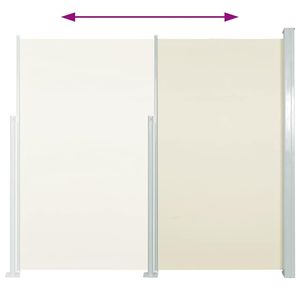 Auvent latéral rétractable en polyester crème 39,4 x 196,9 pouces - Product Image 6