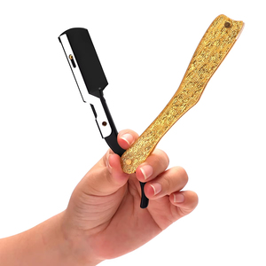 Rasoirs professionnels haut de gamme pour barbier, pliables 2-en-1, avec bâtonnet de gel, pour le rasage manuel masculin, le soin du visage, le coiffage de la barbe, le contouring et le nettoyage - Product Image 1