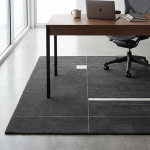 Luxury Modern <b>Charcoal</b> <b>Grey</b> Geometric Hand Tufted Wool Area <b>Rug</b> Abstract Linear Pattern Decorative Carpet for Livin Room - Product Image 3