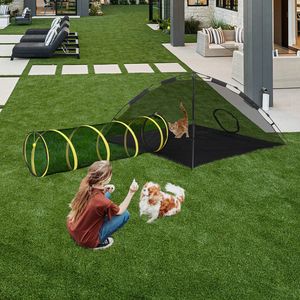Tenda Gioco Portatile per Gatti da Esterno, Tunnel/Recinto per Animali Domestici da Interno/Esterno per Gatti e Piccoli Animali, Include Tubi per Esercizio e Ruote - Product Image 5