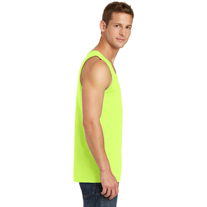 เสื้อกล้ามคอกลมสีเขียวนีออนสำหรับผู้ชาย เสื้อกั๊กถักแบบเรียบง่ายสไตล์ลำลอง - Product Image 3