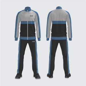 Wholesale New Style Custom Autumn and Winter Full Zipper Plain Soccer Tracksuit Football <b>Men</b> Tracksuits - Product Image 1