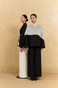Women's <b>2</b>-<b>Piece</b> Woven <b>Set</b>, Notched Collar, Full Sleeve Top & Full-Length Pants, Polyester Rayon Spandex Blend, Solid Breathable - Product Image 2