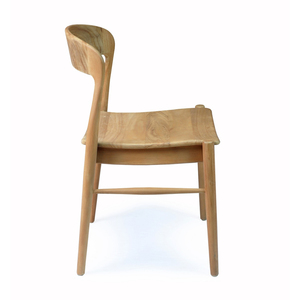 Silla de Comedor de Madera de Teca Sólida de Estilo Escandinavo con Acabado Natural para Muebles de Comedor Contemporáneos - Product Image 3