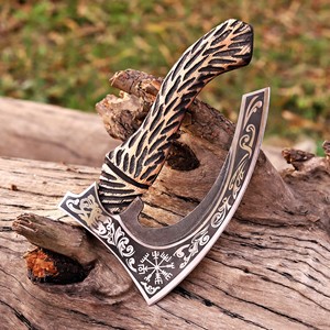 Cortador de Pizza Estilo Vikingo, Hacha Hecha a Mano de Acero con Alto Contenido de Carbono, Hacha de Cocina Rústica, Herramienta para Pizza - Product Image 2