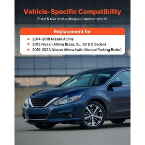 Kit de Reparación de Frenos para Nissan Altima 2013-2023, Compatible con los Modelos Base SL SV S Sedan 2014-2018 - Product Image 2