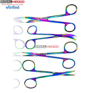 Ciseaux à suture Iris Micro Point, revêtement en titane multicolore arc-en-ciel, qualité supérieure, crochet délicat, manuel - Product Image 2