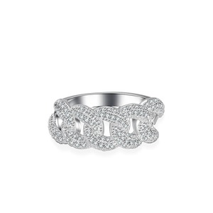 Unique Premium Quality European <b>Ring</b> S925 <b>Silver</b> 18K Gold Plated Bezel Setting Double Row Cuban <b>Cross</b> Moissanite Women's - Product Image 2