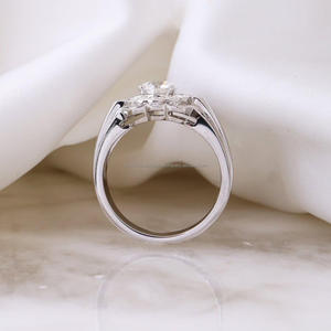 Igi/gia แล็บตัดเพชรวินเทจ14K สีเหลืองงานแต่งงาน/หมั้นแหวน unisex สีขาวทองงานครบรอบปาร์ตี้-แหวนที่คู่ควร - Product Image 2