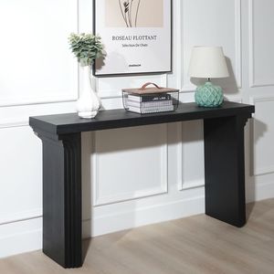 Consolle Moderna Minimalista Nera in Legno da 58 Pollici per Ingresso, Soggiorno, Corridoio - Elemento Decorativo Versatile - Product Image 2