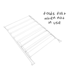 Luxury design White PVD coated metal clothes drying rack with wheels folding laundry indoor drying stand customization available - Product Image 4