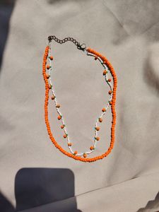 Collar de Cuentas de Cristal con Diseño de Flor de Cerezo y Margarita, Gargantilla de Cuentas Transparentes Blancas y Rojas, Joyería Floral para Mujer, Accesorios de Verano - Product Image 6