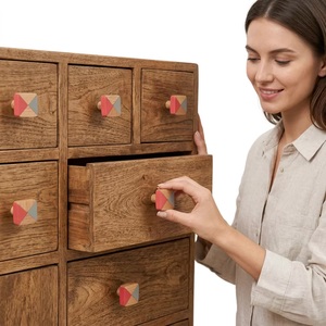 Beads Art HBRMW 156 Geometric Wood <b>Cabinet</b> Handle <b>Knob</b> <b>Gold</b> Stripe Minimalist Design Easy Installation for Home Office Furniture - Product Image 4