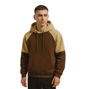 Sweat à capuche oversize vintage pour homme, personnalisé avec logo, haute qualité, style streetwear, blocs de couleur contrastés, tricoté, coupe classique, avec poches - Product Image 3
