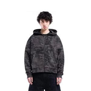 Winter Hoodie with Full Zip Fur Lining High Quality 100% Cotton Anti-Pilling OEM Service Warm Fluffy Design Heavy Zipper Pocket - Product Image 1