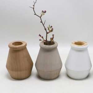 Jarrón de Madera de Nogal Hecho a Mano con Base Pesada, Jarrón Cónico Moderno para Flores, Maceta de Madera Sólida para Decoración de Mesa en Hogar u Oficina de Lujo - Product Image 5