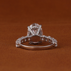 Bague de fiançailles en diamant de laboratoire ovale de 5 carats, or 14 carats, bague de mariage - Product Image 4
