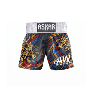 Pantalones Cortos de Artes Marciales Mixtas Askar Unisex, Impresión por Transferencia de Calor, Transpirables, Ligeros, de Secado Rápido, de Poliéster, para Adultos, con Logotipo Frontal - Product Image 1