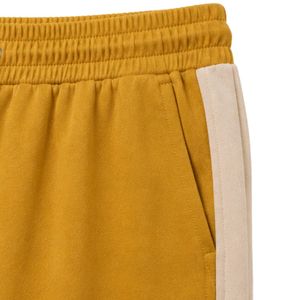 Mustard And <b>White</b> Women Short Sleeve T Shirt And Wide Leg Pants Lounge <b>Set</b> Custom Casual Two <b>Piece</b> Outfit With Contrast Panels - Product Image 4