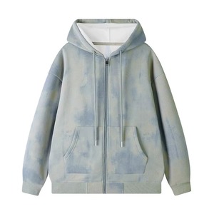 Sudadera con Capucha para Hombre, Estilo Vintage, Lavado Ácido, Algodón Desgastado, Corte Regular, Estilo Urbano, Gruesa, con Bolsillos Tipo Canguro - Product Image 3
