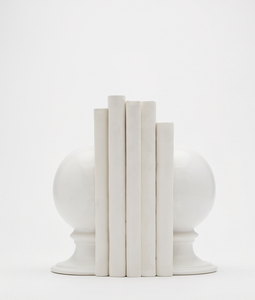 <b>Decorative</b> Modern White Metal Orb Bookends Texture Casting Library <b>Office</b> Desk <b>Decor</b> Item Wholesale - Product Image 1