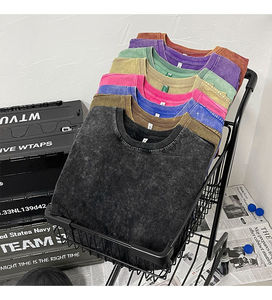 Camiseta Personalizada con Logotipo Vintage Lavada al Ácido para Hombre, Camisetas Extra Grandes de Algodón Grueso, 100% Algodón para Hombre - Product Image 2