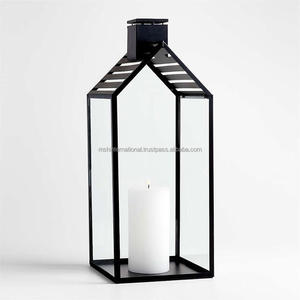 Linternas de vela de metal negro de gran tamaño Patio y hogar Linternas de vela de boda decorativas Linterna de suelo de jardín - Product Image 3