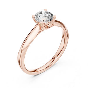 Anillo de Diamantes Cultivados en Laboratorio, Redondos, en Oro Blanco de 14K para Mujer |   Certificado por IGI |   Regalo para Bodas y Fiestas |   Bañado en Oro - Product Image 5