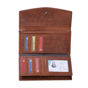 ขายส่งหนังแท้แบบเปิดปิด น้ำหนักเบา ช่องใส่บัตรหลายช่อง รับทำแบรนด์ โรงงานขายตรง - Product Image 6