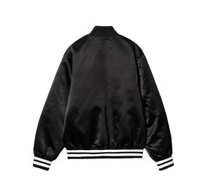 Veste universitaire en satin en gros, veste de baseball d'hiver personnalisée, tailles grandes, vestes pour hommes, veste universitaire à manches longues personnalisée - Product Image 2