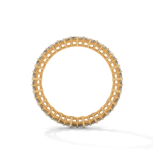 Anillo de Eternidad de Oro Amarillo de 18K con Diamantes Cultivados en Laboratorio, Corte Princesa, con Piedras Ovaladas y Cuadradas, para Mujer - Product Image 3