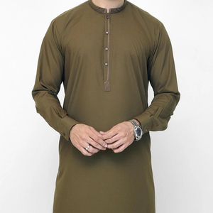 Shalwar Kameez de manga larga para hombre, tela de algodón cómoda, atuendo tradicional para la oración, la oficina y el hogar. - Product Image 4