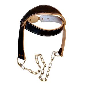 Harnais de protection en cuir de vachette personnalisable de haute qualité avec chaîne, équipement d'entraînement de force pour le cou et la musculation pour le fitness - Product Image 2