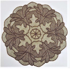 Embroidery <b>Beaded</b> <b>Placemat</b> Table Mats Latest Most Selling Sale Luxury <b>Beaded</b> <b>Placemats</b> Set - Product Image 1