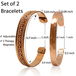 Bracelet manchette magnétique en cuivre de qualité supérieure, unisexe, élégant, ouvert, bijoux biomagnétiques, fabricant et fournisseur - Product Image 3