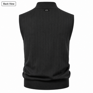 Gilet de golf personnalisé pour homme, col zippé, sans manches, pull-over, OEM ODM, marque privée, fabricant de vêtements en gros, écologique - Product Image 3
