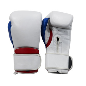 Gants de boxe d'entraînement en cuir véritable haut de gamme pour adultes 12oz 16oz avec poignées, fermeture auto-agrippante, support de poignet rembourré, pour sparring et usage intensif - Product Image 1