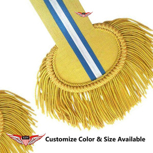 Epaulettes de Uniforme con Flecos de Hilo Dorado, Azul y Blanco, Epaulettes con Borlas - Product Image 3
