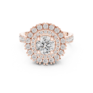 Anillo de Diamantes Imperial Bloom Celestial Crown Royale Aura Empress Halo de Oro Amarillo de 18K para Mujer, Aniversario, Compromiso - Product Image 1