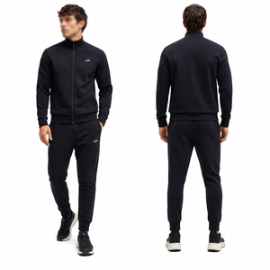 Ensemble de survêtement deux pièces pour homme OEM, col montant, fermeture éclair intégrale, coupe athlétique, en polyester, avec logo personnalisé, coupe classique - Product Image 1