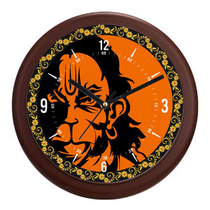 Reloj de Pared con Impresión HD de Lord Hanuman de Liviya - Producto Promocional para Oficina, Regalo Espiritual para Navidad y Día de la Madre - Product Image 1