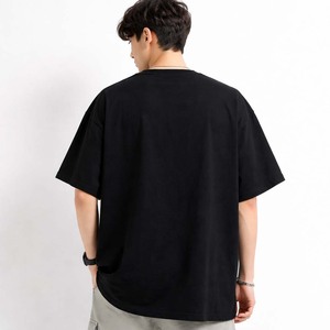 เสื้อยืดโอเวอร์ไซส์สีดำสำหรับผู้ชาย ผ้าฝ้ายถัก 100% สไตล์สปอร์ตแคชชวล สตรีทแวร์ ทรงหลวม - Product Image 2