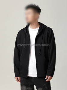 ชุดฮู้ดดี้ซิปผู้ชาย ผ้าฝ้าย 100% เนื้อหนา ลายถักเรียบ ดีไซน์มีซับใน กระเป๋าอเนกประสงค์ ทรงหลวมสไตล์วินเทจ-ODM - Product Image 3