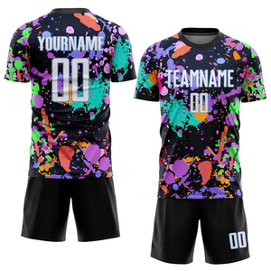 Ensemble de maillots de football unisexes personnalisables, blanc, impression sublimée, évacuation de l'humidité, manches courtes, uniforme sportif adulte, toutes saisons - Product Image 6
