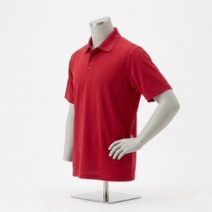 high-quality wholesale <b>Men's</b> Solid <b>Red</b> Knitted Short Sleeve <b>Polo</b> <b>Shirt</b> Casual Style Regular Fit for unisex - Product Image 2